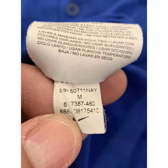 Nike Golf Tour Performance Mens Blue Drifit Short Sleeve Shirt Size M MEDIUM - Picture 7 of 9